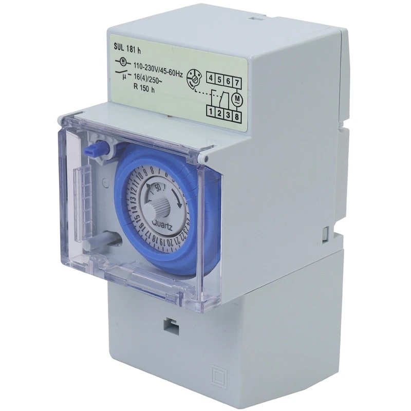 SUL181H Mechanical Timer 24 hours Time Switch Relay Electrical Programmable Timer 24 hour Din Rail Timer Switch