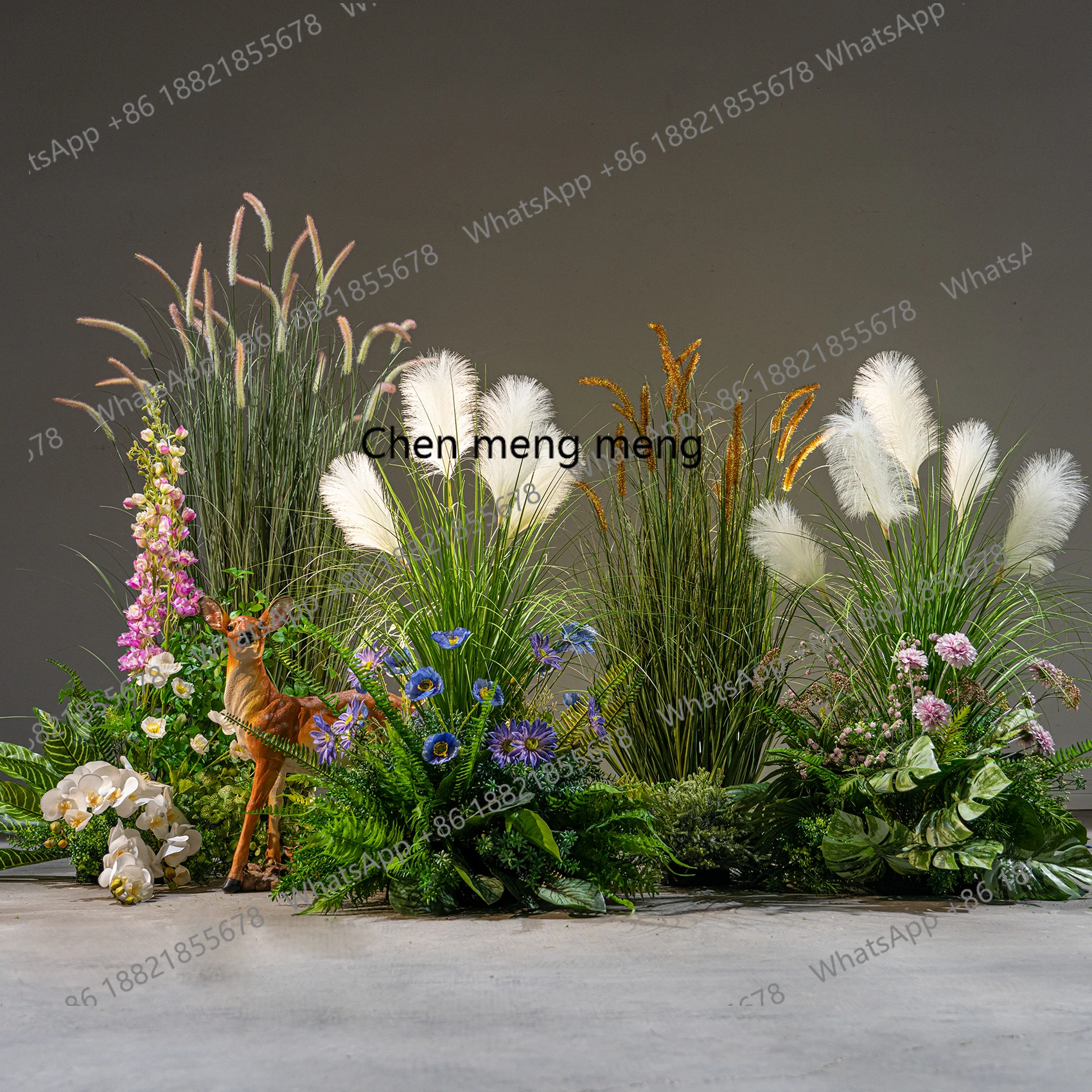 فن الزهور الاصطناعية شجرة وهمية نباتات خضراء زهرة وهمية المناظر الطبيعية درج داخلي زخرفة الديكور في الهواء الطلق