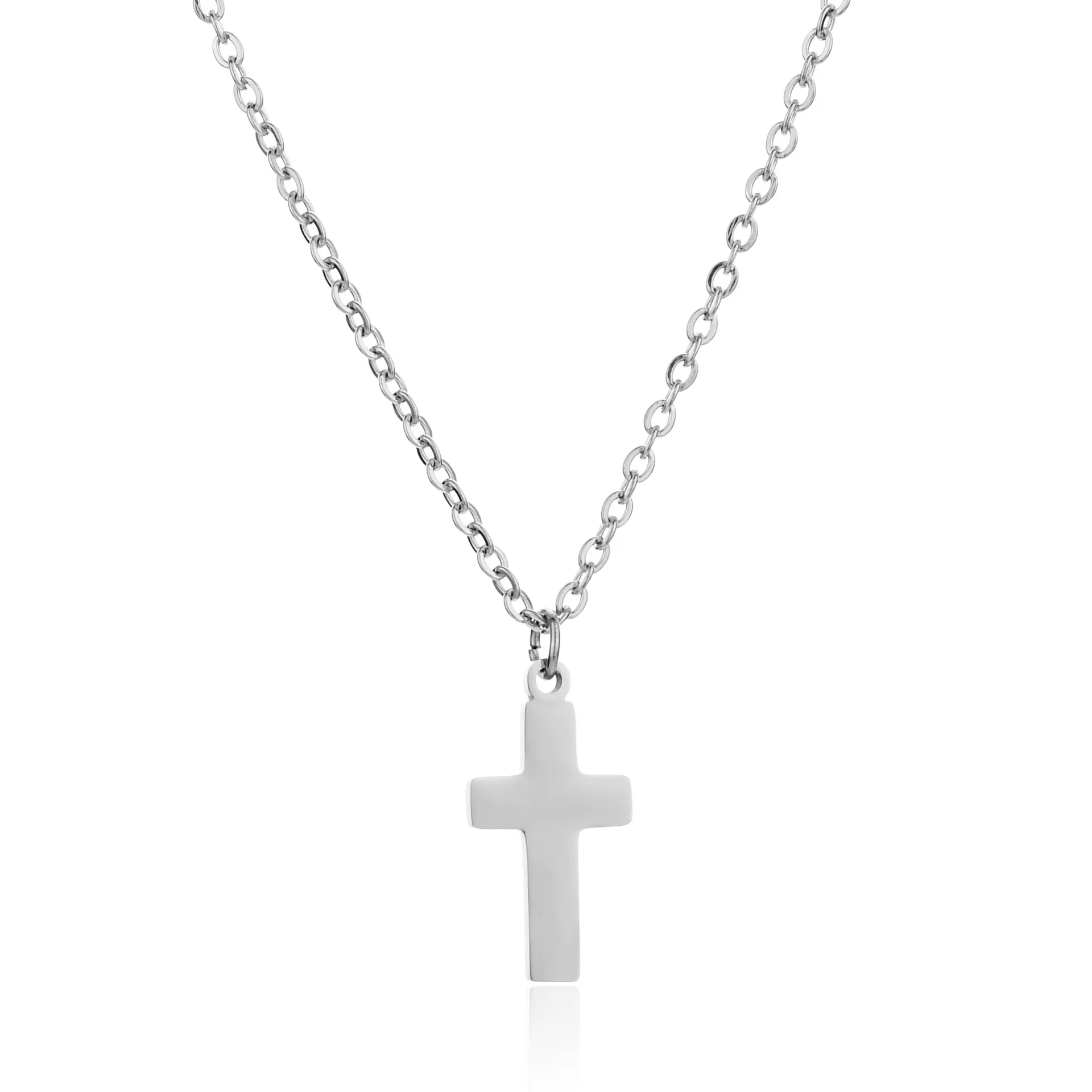 Modische Kreuzkette für Damen, Anhänger aus Edelstahl, in Gold- oder Silberfarbe, Kette für Herren, Party-Schmuck, verblasst nicht, Geschenk. – Detail 2