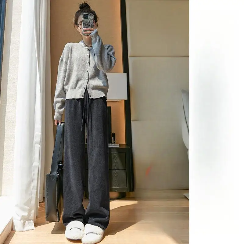 

Широкие брюки с карманом на молнии, женские осенние парусиновые брюки-карго с несколькими карманами, прочные, быстросохнущие детали, тяжелые, универсальные для поездок на работу