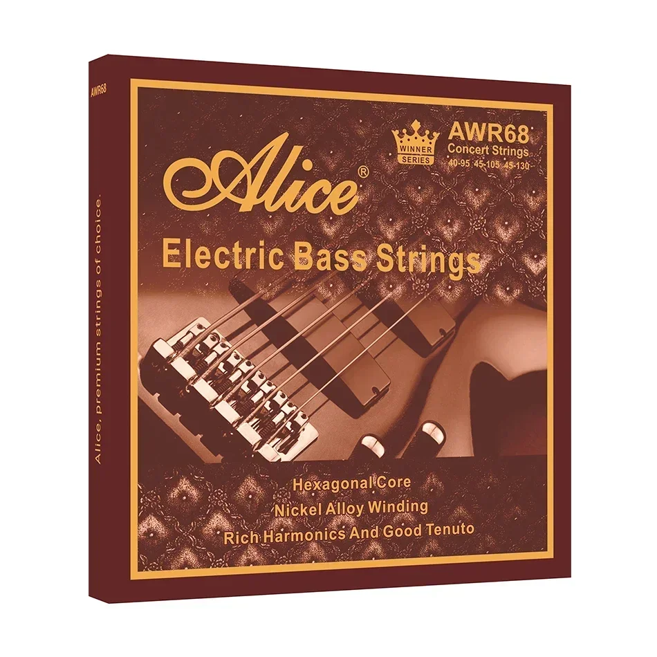 Alice AWR68 Electric Bass Strings For 4/5-Strings Bass Professional Light Medium Hexagonal Core Nickel Alloy Winding