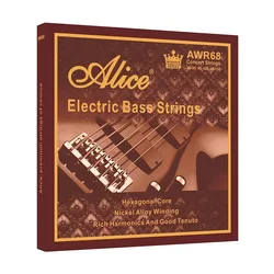 Alice AWR68 Electric Bass Strings For 4/5-Strings Bass Professional Light Medium Hexagonal Core Nickel Alloy Winding