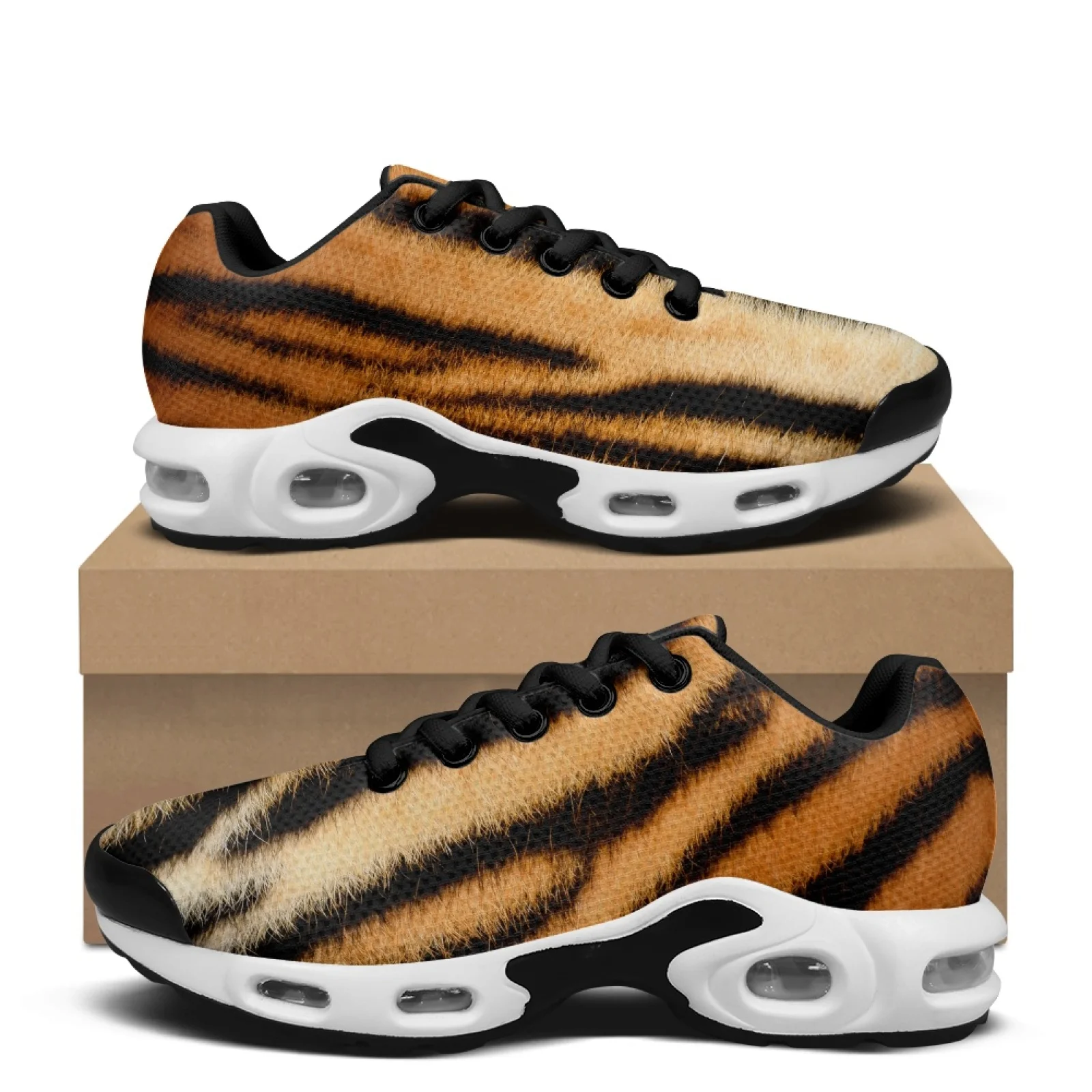 PENSTROLL Tiger Stripe Tennis Sneakers Mesh Tennis Shoes Comfortable Men's Fashion Sneaker for Gym