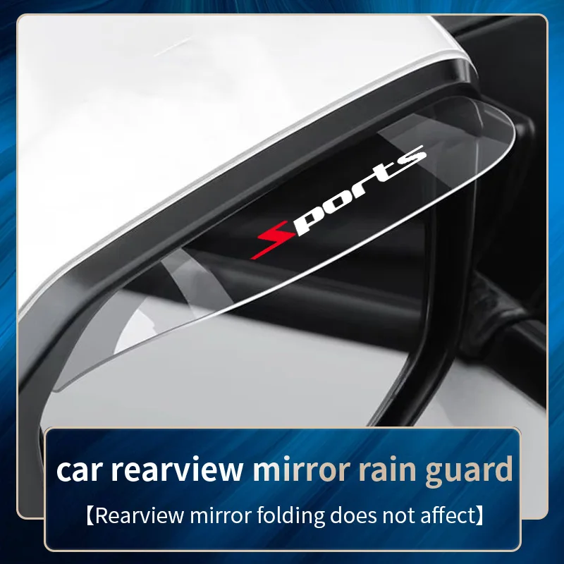 

1 pair of transparent rearview mirrors with rain eyebrows Sports red S car reverse mirror for rain protection