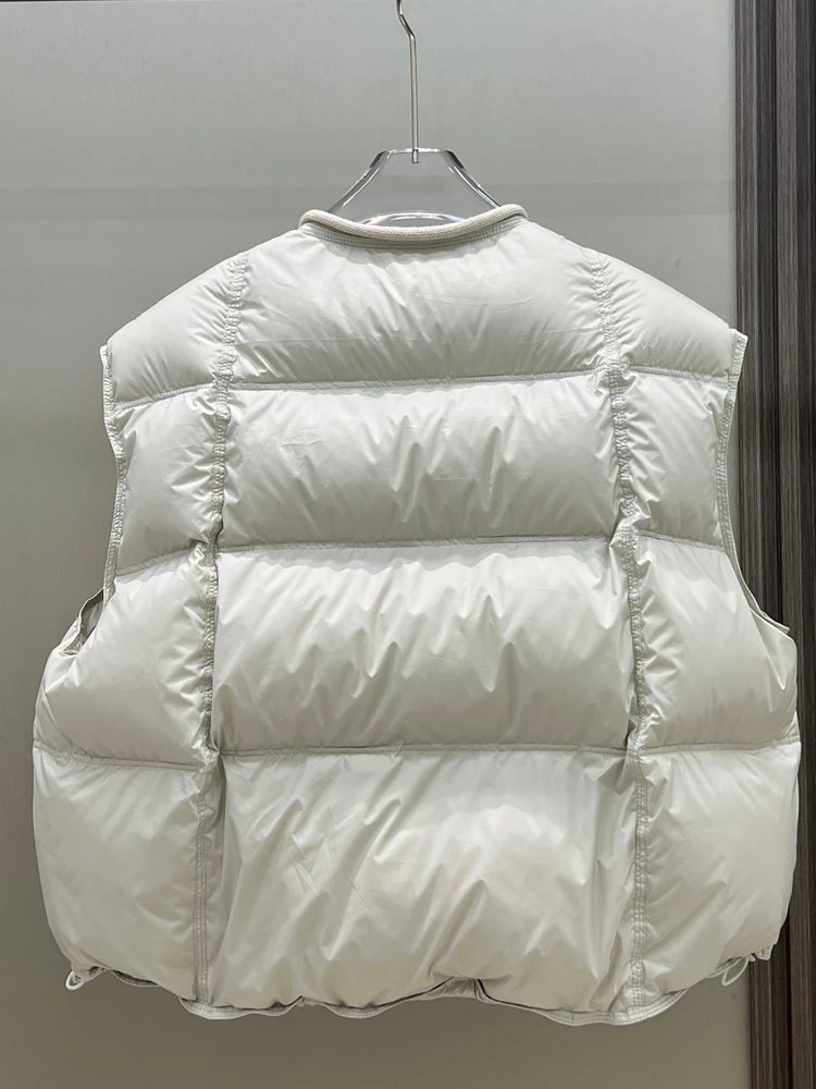 Solto ajuste ort feminino para baixo colete coreano sle xadrez tecido de veludo 90 branco du para baixo calor outerwear outono inverno nova chegada