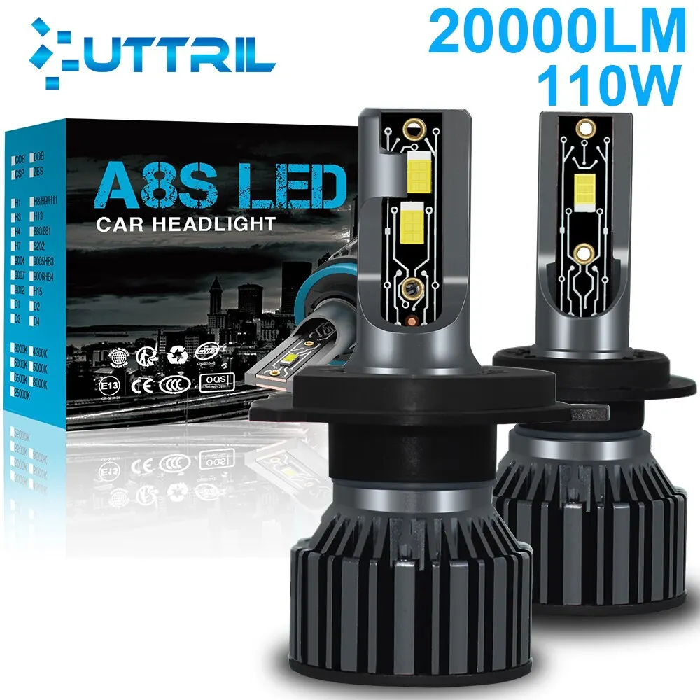 H7 H4 Led H1 H11 H8 H9 HB4 HB3 9005 9006 Lam Headlight Bulb Car Auto Fog Light Motorcycle LED Lamp 20000LM 12V 6000K White