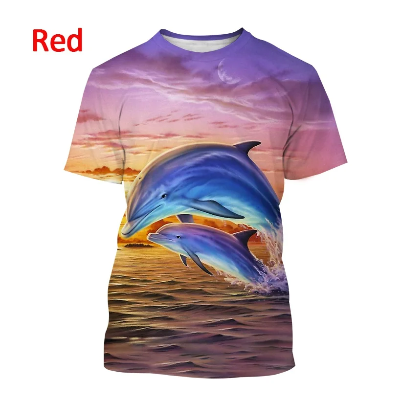 New Dolphin 3D Print T shirt Fashion Rainbow Dolphin Cartoon T shirt Men/Women Hip Hop Harajuku