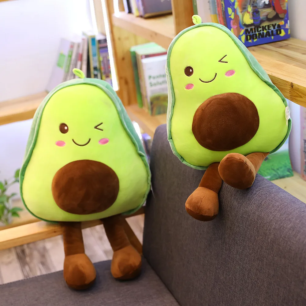 Muñeco de peluche de fruta Kawaii de 30CM, juguete de peluche de aguacate suave y cómodo, adornos de decoración para sala de estar, regalos de cumpleaños