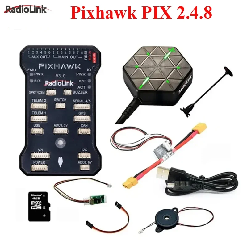 

Radiolink Pixhawk PIX 2.4.8 APM 32 Bit Flight Controller FC with GPS M8N SE100 for RC Drone Quadcopter/6-8 Axis Multirotor