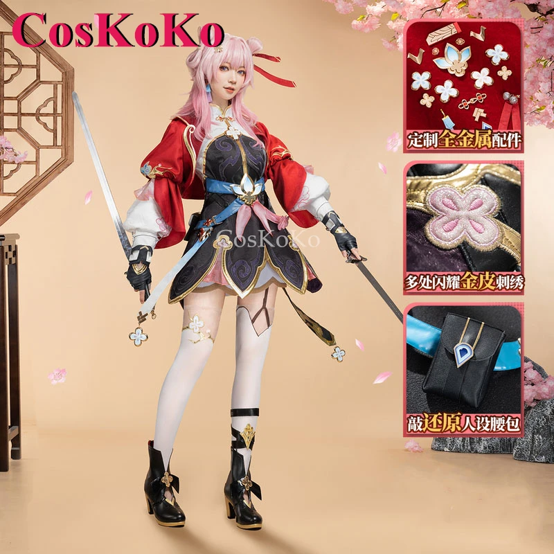 

CosKoKo March 7th Cosplay Game Honkai: Star Rail Costume Little Junior Sweet Gorgeous Uniform Halloween Party Role Play Clothing