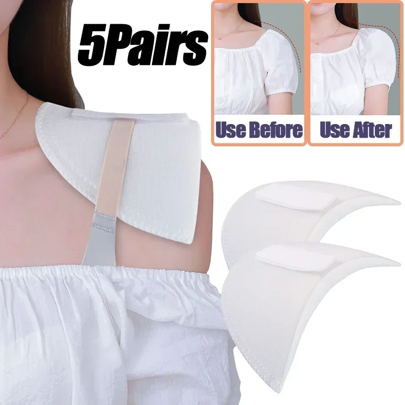 Foam Sponge Shoulder Pads Sewing Set-in Shoulder Pads For Women Men T-Shirt Clothing Self-adhesive Reusable Garment Accessories