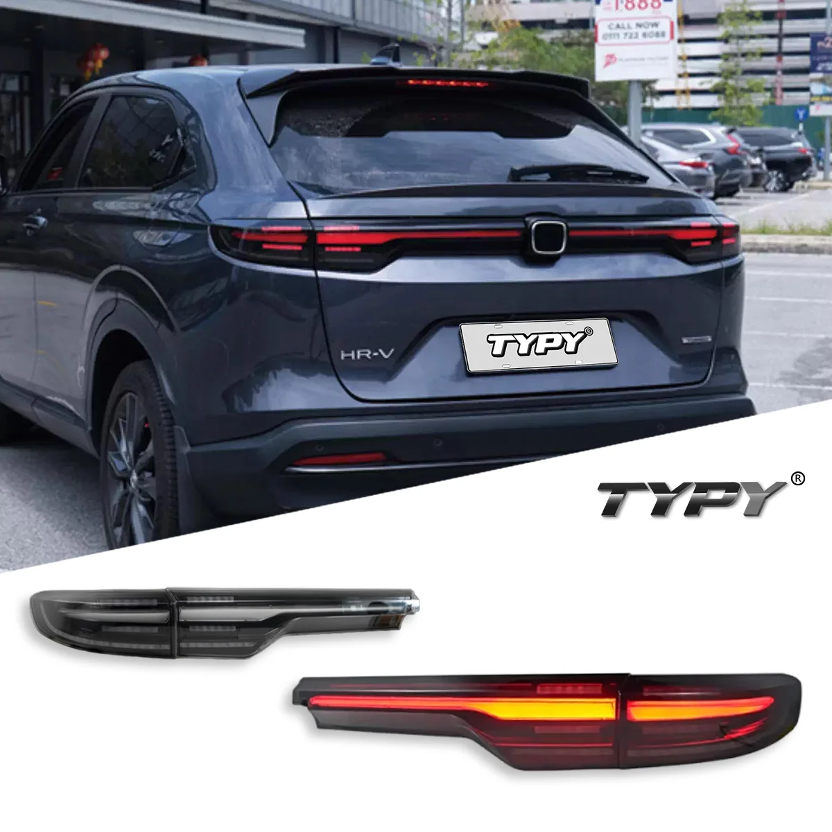 

TYPY автомобиль для Honda HRV задний фонарь 2023-2025, обновление, модифицированный для нового DRL, динамический указатель поворота, светодиодный задний фонарь, автоаксессуары