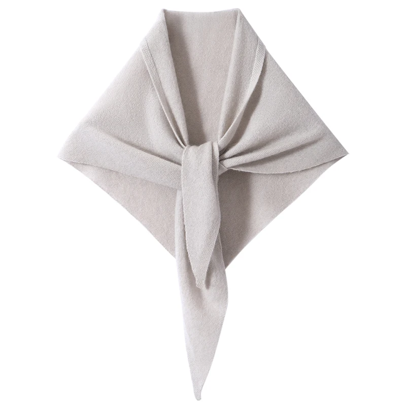Autumn Winter 100% Cashmere New Shawl Warm Knitted Triangle Scarf Air Conditioning Versatile Shoulder Protection Neck Warmer