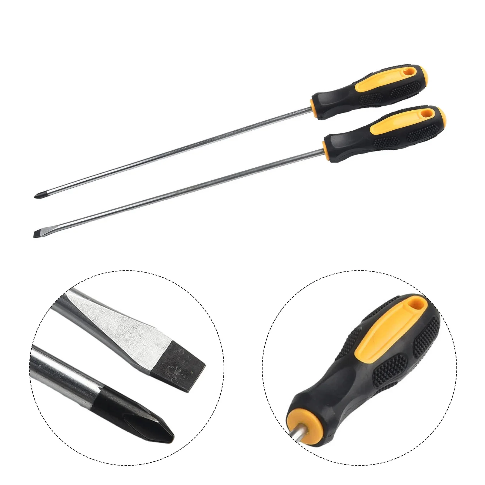 Tournevis à manche Long de 12 pouces, embouts de tournevis magnétiques à tête transversale fendue, outils manuels antidérapants,