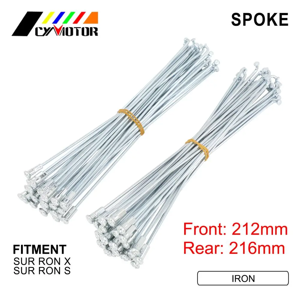 

216mm 212mm Motorcycle 36PCS Front Rear Wheel Spokes 12G Nipples Kit For Surron Sur Ron Light Bee S X Dirt Bike Motocross Parts