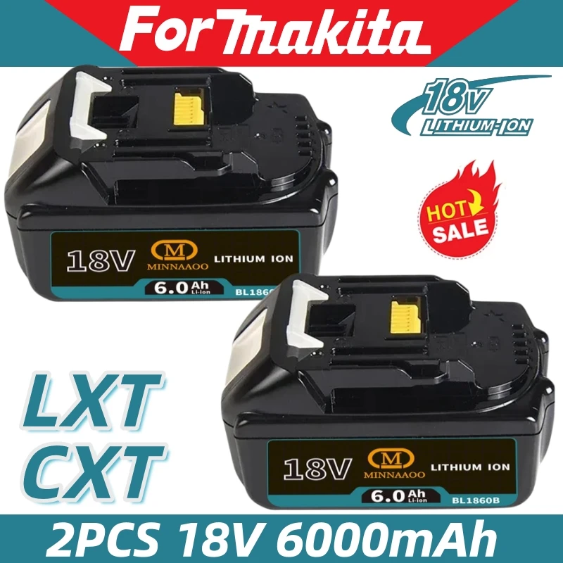 

Для аккумулятора Makita, литиевая аккумуляторная батарея 18В6,0Ач Для оригинального аккумулятора для инструментов Makita 18 В BL1840, BL1830, BL1850, BL1850B