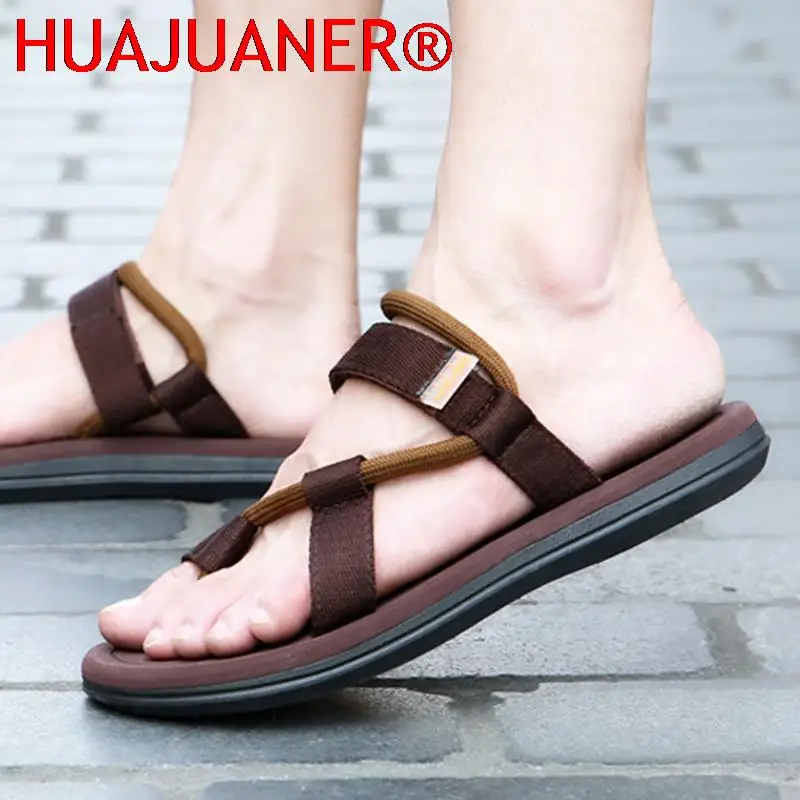 Flip Flops Slip On Flats Slippers Slides Sandals Men Sandalias Hombre Gladiator Casual Sandals Rope Male Summer Roman Beach Shoe