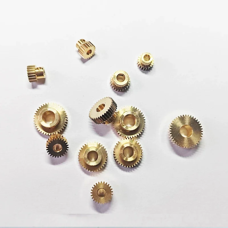 0.4Module 20/25/35/40 Teeth Stepped Spur Gear Metal with Base Transmission Brass Gear for DIY Mechanical Parts