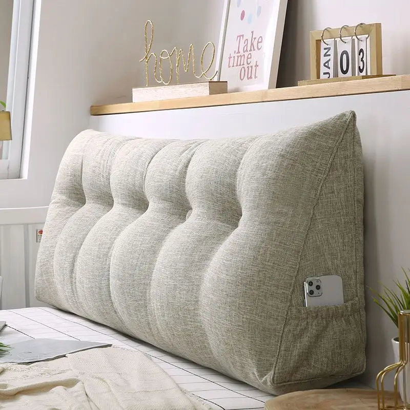 

Japanese Cotton Linen Bed Cushion Thickness Sofa Headrest Hotel Tatami Backrest Pillow Removable Washable Headboard Decor Home