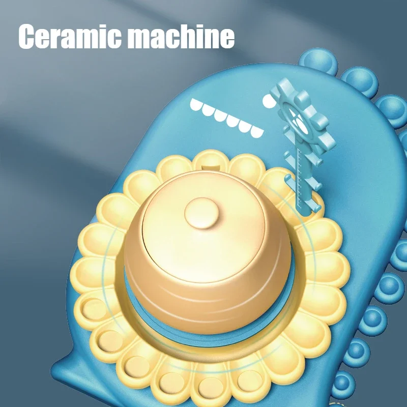 어린이 공룡 도자기 기계 장난감, 교육용 가정용 전기 도자기 기계, 세라믹 소프트 클레이, 전기 턴테이블 만들기