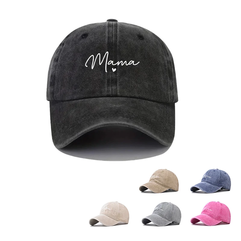 

Spring Summer MAMA Embroidery Washed Cotton Baseball Caps Fashion Women Men Sport Visors Snapback Cap Breathable Outdoor Sun Hat