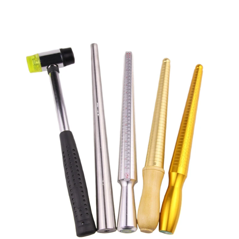 Professional TSK Ring Enlarger Stick Measuring Equipment Metal Stick Mandrel Handle Hammer for DIY Jewelry Making Measuring Tool