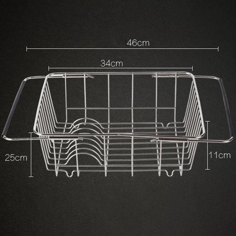 New Expandable Dish Drying Rack Over The Sink,Kitchen Stainless Steel Dish Drainer In Sink Or On Counter