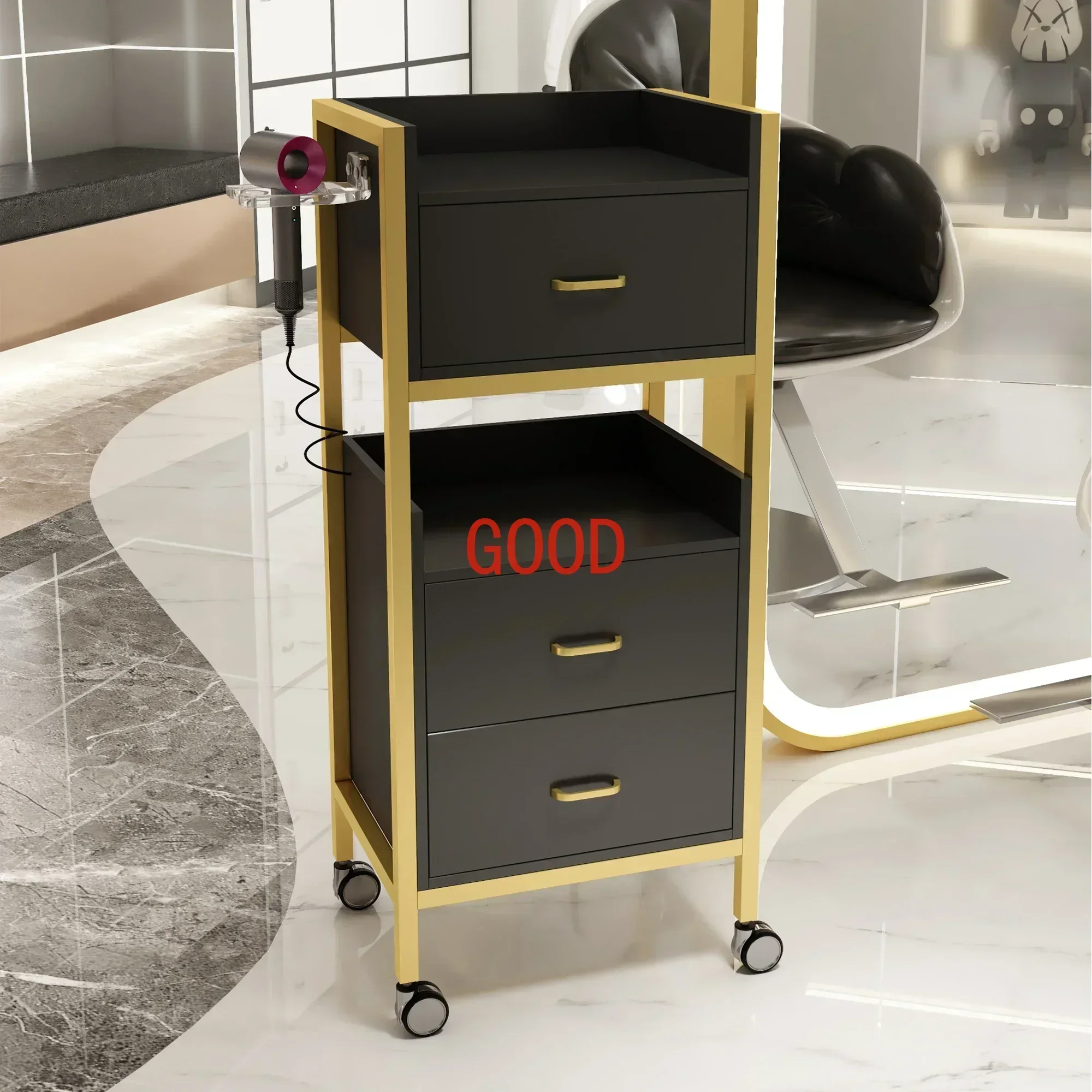 

Beauty Tray Auxiliary Car Wheels Cleaning Cart Professional Furniture Hairdresser Aesthetic Carrello Reception Barber