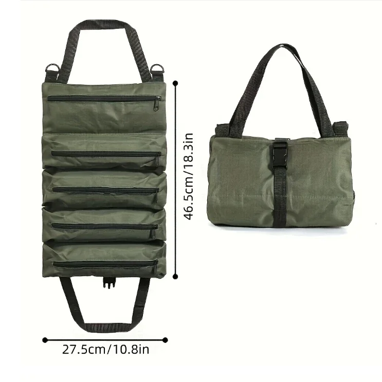 1-4 Stück Multi-Pocket Roll-Up Werkzeugtasche aus Oxford-Gewebe, tragbare Werkzeugaufbewahrungstasche, robuste Handtasche für Werkzeuge – Detail 1