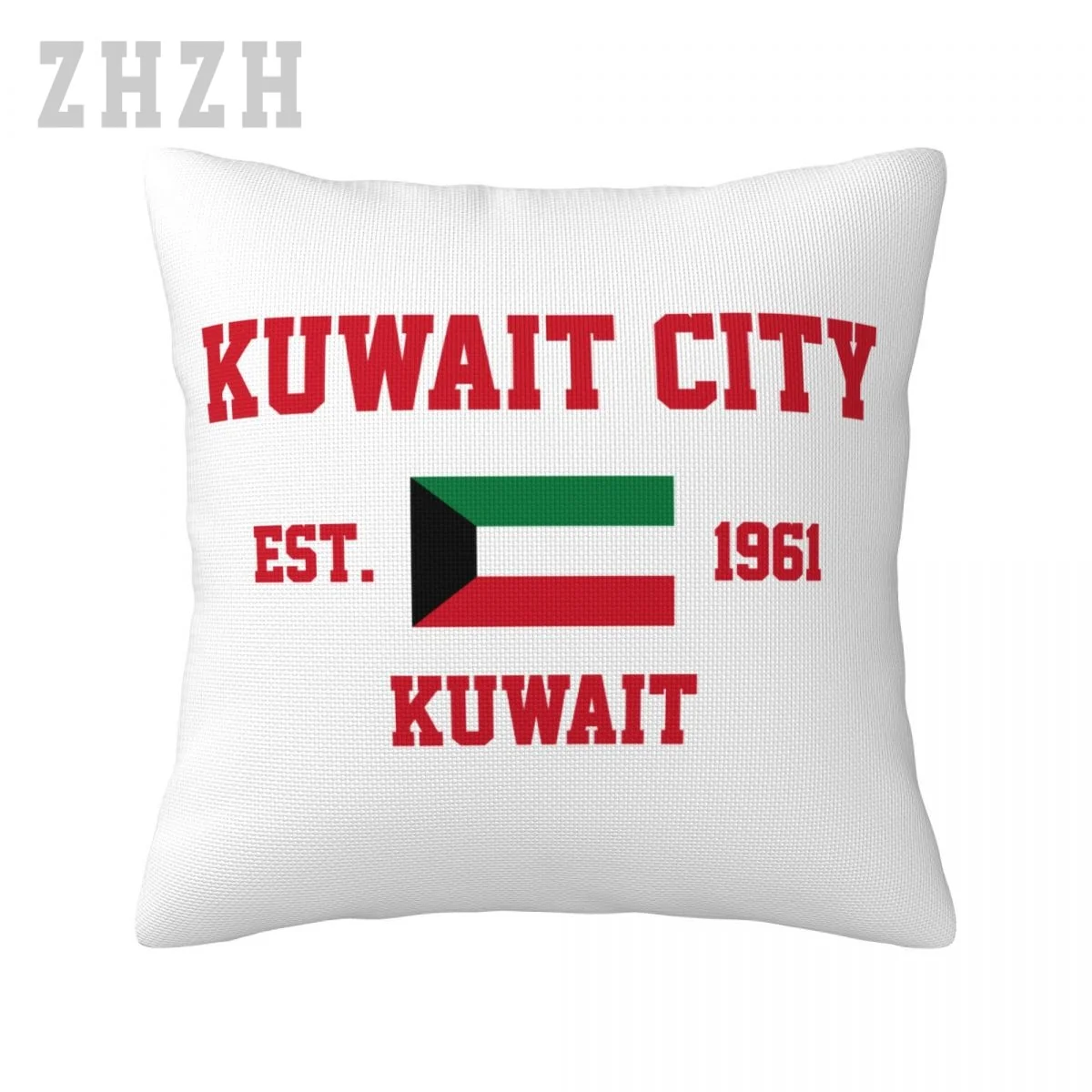 

Linen Pillowcases Kuwait EST.1961 Kuwait City Capital Throw Pillow Cover Family Home Decor Sofa Car Waist Cushion