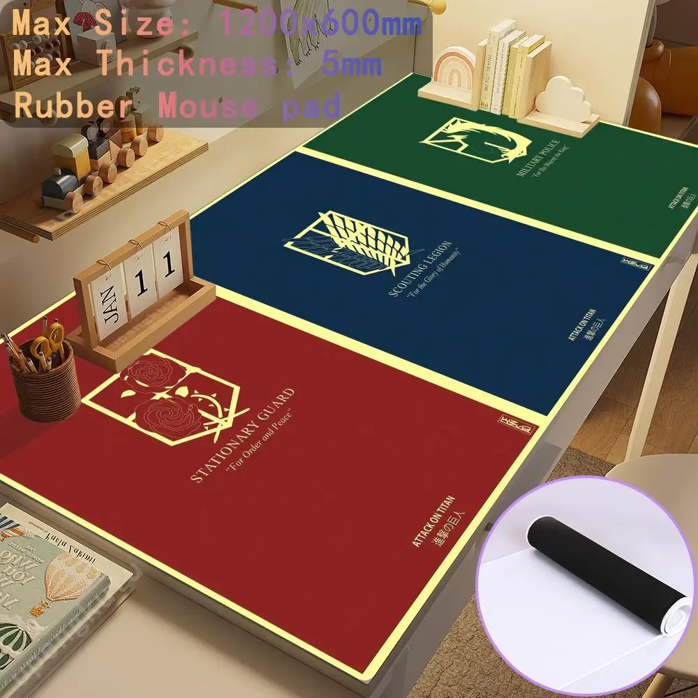 Desk XXXL1200x600 Mouse Desk New products Popular desk mats Pad A_Attacks_on_Titanes Non-Slip Holiday gifts Rubber Edge locking