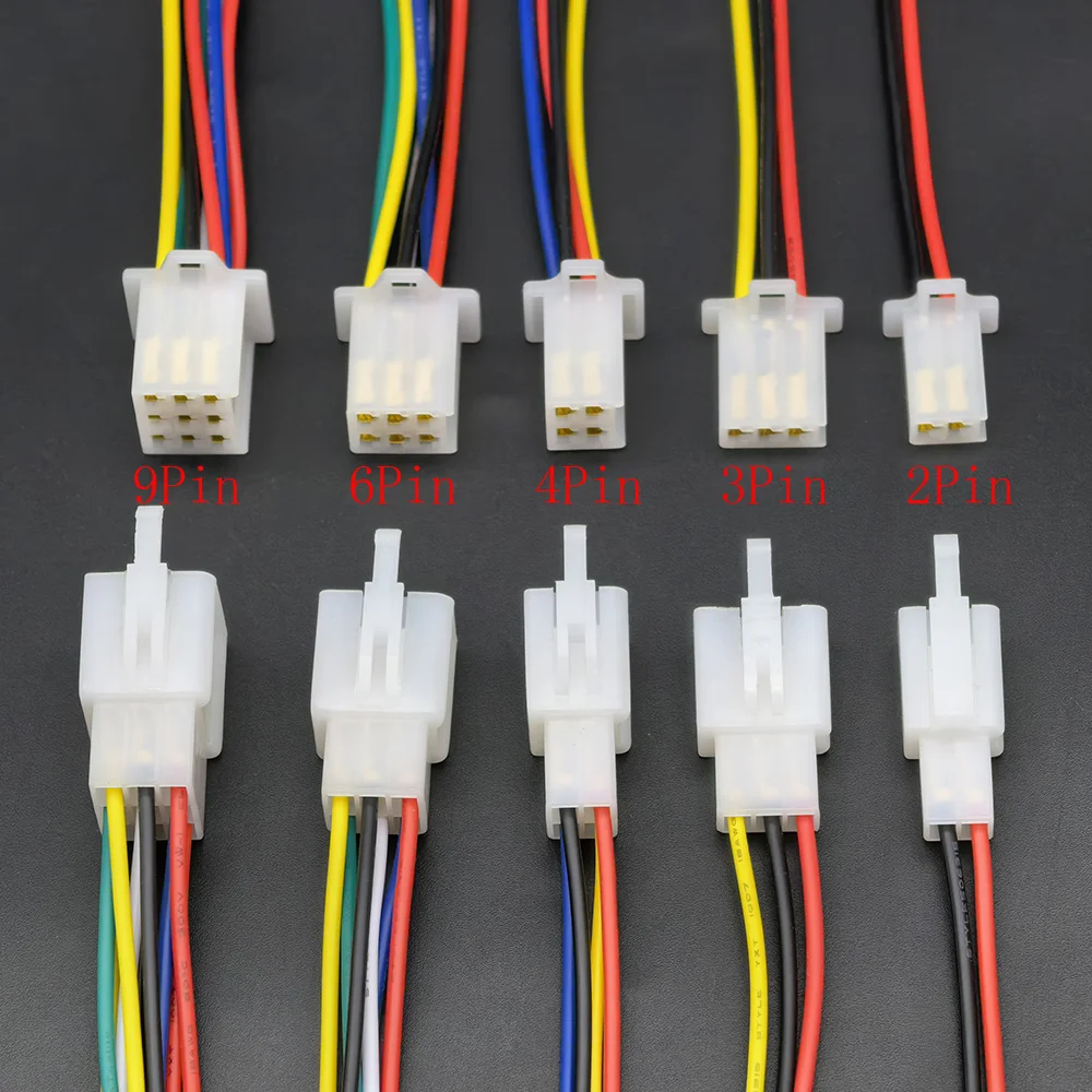 5 Pairs 2.8mm 2/3/4/6/9 Pin Automotive Quick Connection Electrical Wire Cable Connector Male Female Terminal Plug for Motorcycle