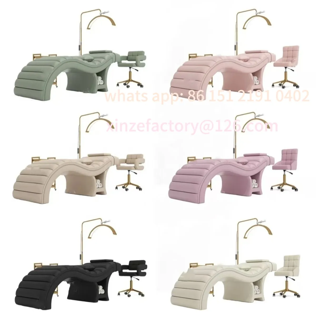 سرير تدليك سبا عالي الجودة قابل للتخصيص على شكل حرف S لصالونات التجميل وسرير التجميل لإدارة الوجه #4