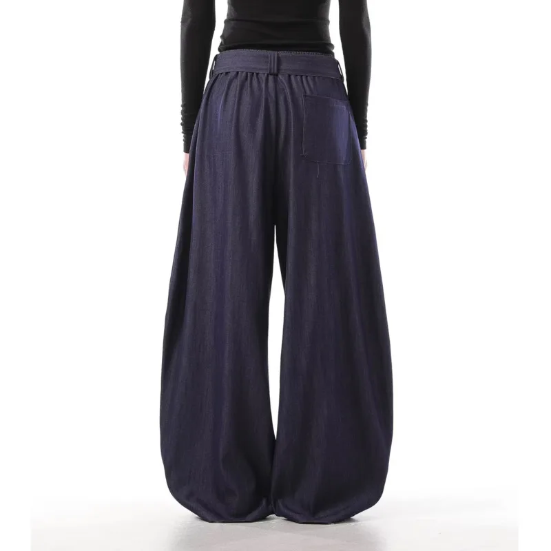 ANJY Spring Summer New Women American Style Retro Design Sashes Wide-leg Pants Loose Casual Trend High Street Ins Bottoms A25839