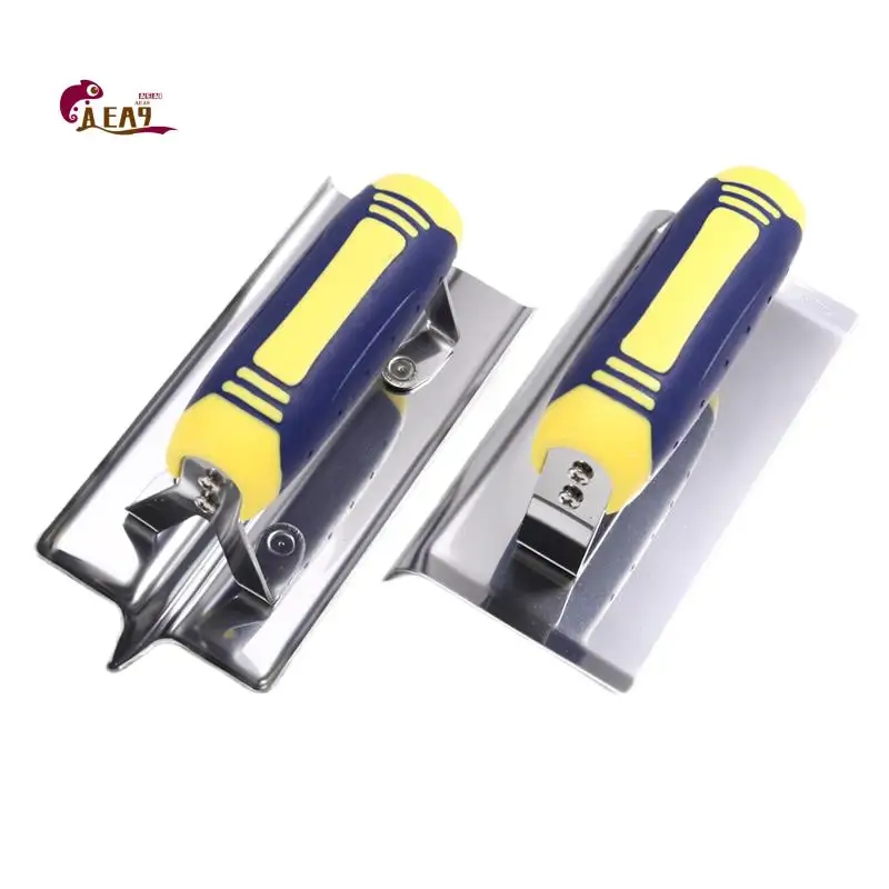 

AEA9-Concrete Hand Edger And Groover Tools Set Silver & Blue Tiling Tool Construction Tools Plaster Stucco Cement Finishing Kit
