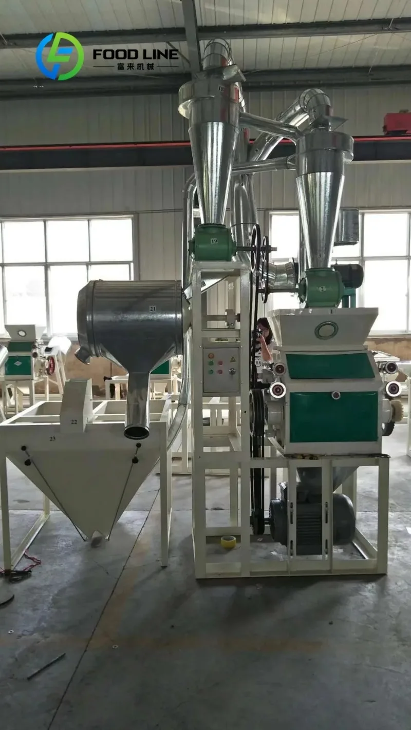 Small Horizontal Auto Feed Flour Mill Space Saving Layout Suitable For Rural Family Small Workshop Individual Grain Processing