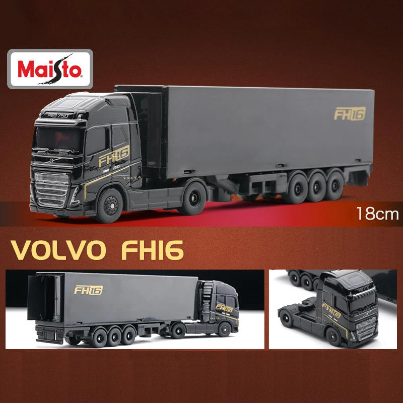 Maisto-Camión de remolque VOLVO FH16, vehículo de juguete de aleación, fundido a presión, modelo de coche a escala en miniatura, juguetes para niños