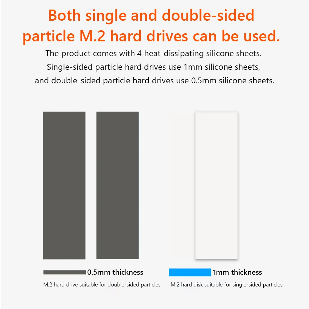 Disipador de calor para radiador SSD M.2 NVMe con almohadilla térmica, Enfriador de disco duro de estado sólido, Accesorios de ordenador resistentes al calor para M.2 2280