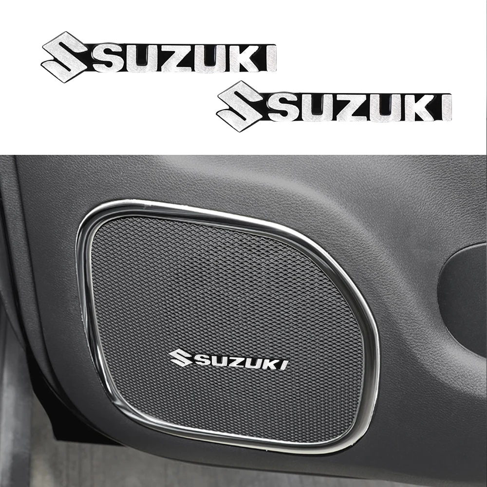 2/4 Uds. Adhesivos decorativos para altavoces de coche, accesorios para Suzuki Grand Swift Jimny Vitara Baleno SX4 Samurai Ignis