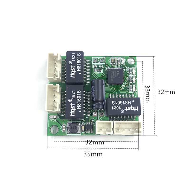 Mini PCBA switch module PBC OEM module mini size 3 Ports Network Switches Pcb Board mini ethernet switch module 10/100Mbps