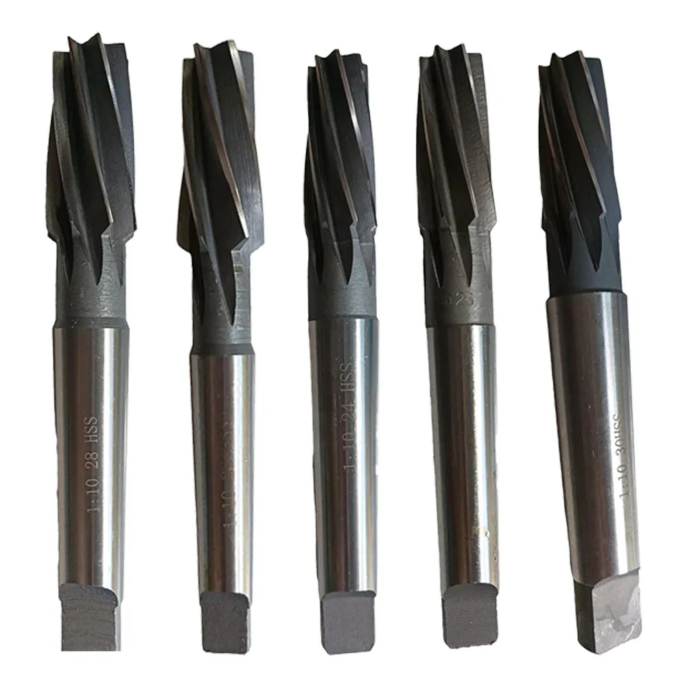 1:10 Morse Taper Reamer Tapered Chucking Spiral Reamer HSS 22/24/26/28/30mm Tapered Shank Machine Chucking Reamer