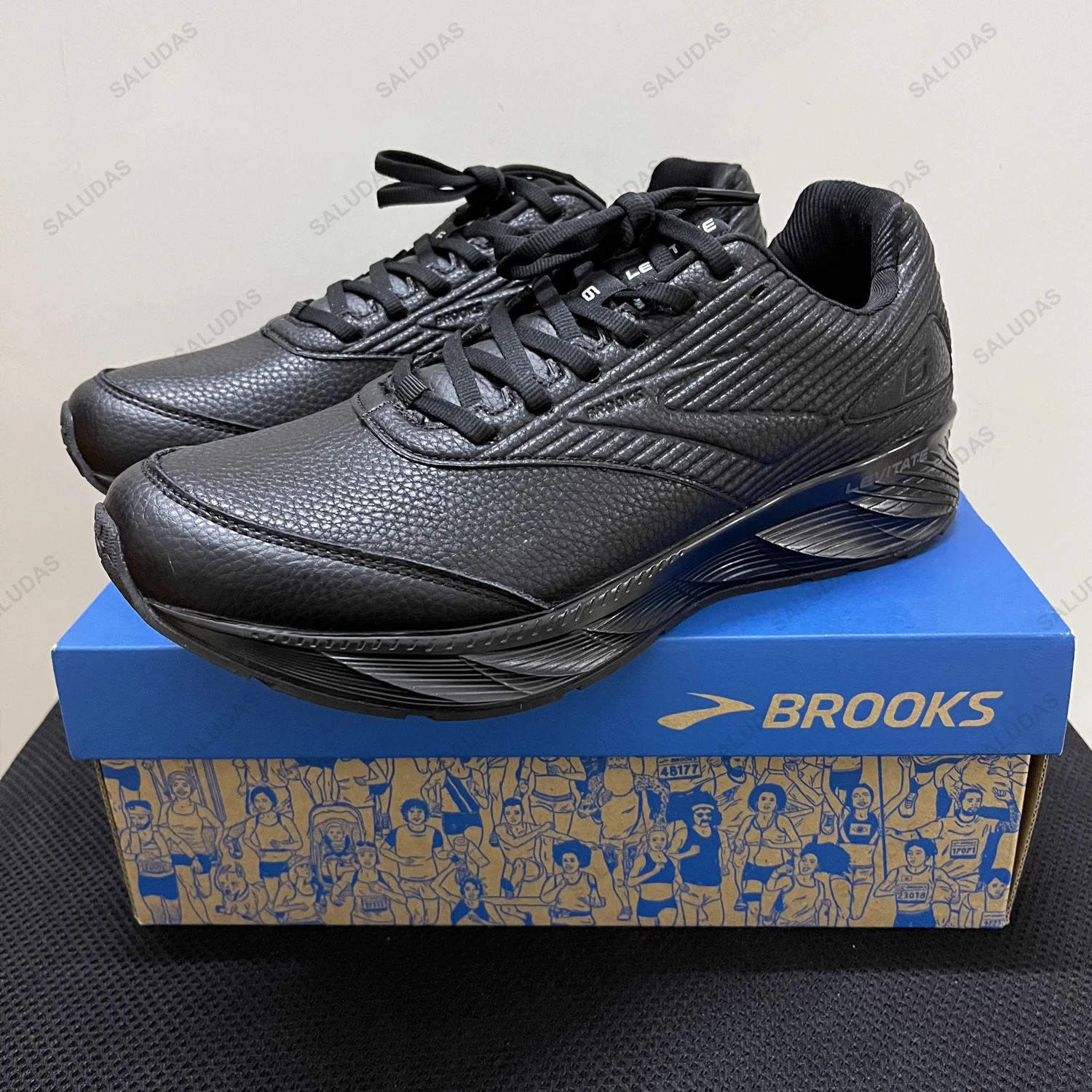 Brooks Sneakers Levitate 6 Men\'s Genuine Leather Casual Sports Shoes Waterproof Soft Sole Comfortable Outdoor Walking Sneakers