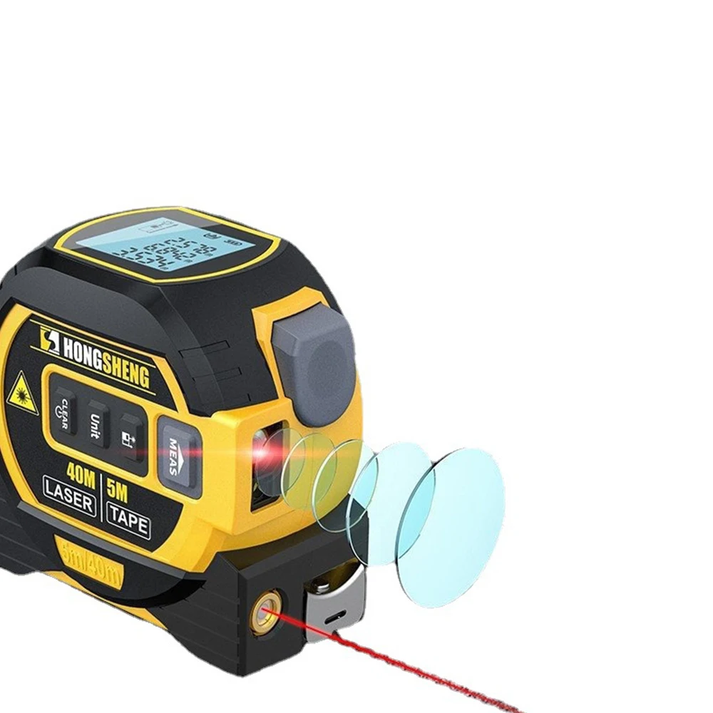 Tape Measure Ruler Distance Meter Building Measurement Device 3 in 1 Laser Rangefinder LCD Display with Backlight 5M