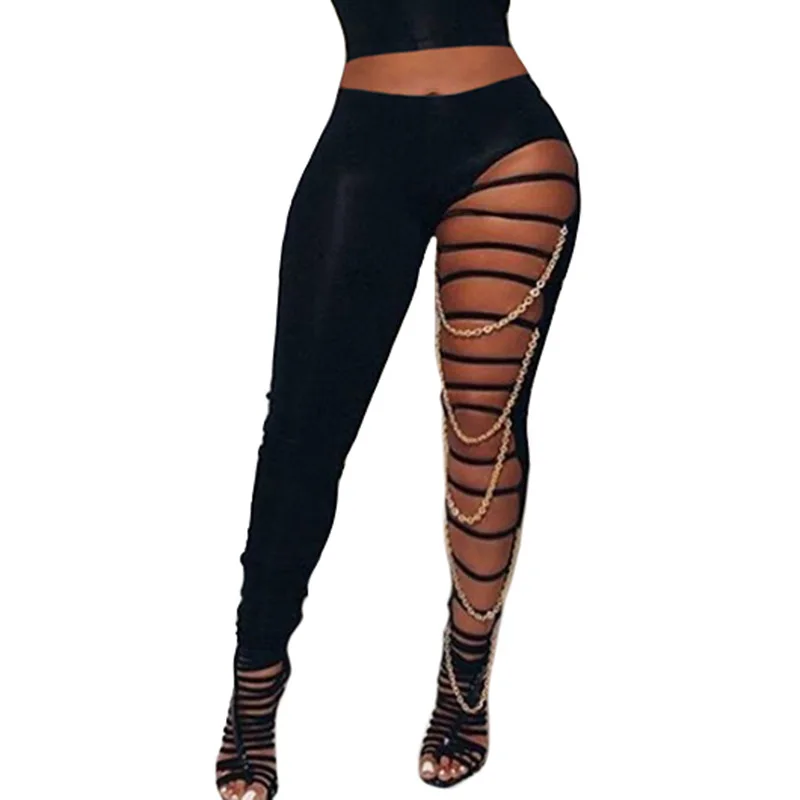 Women's Sexy Pants Spring New Fashion Casual Sexy Ripped Leggings for Women