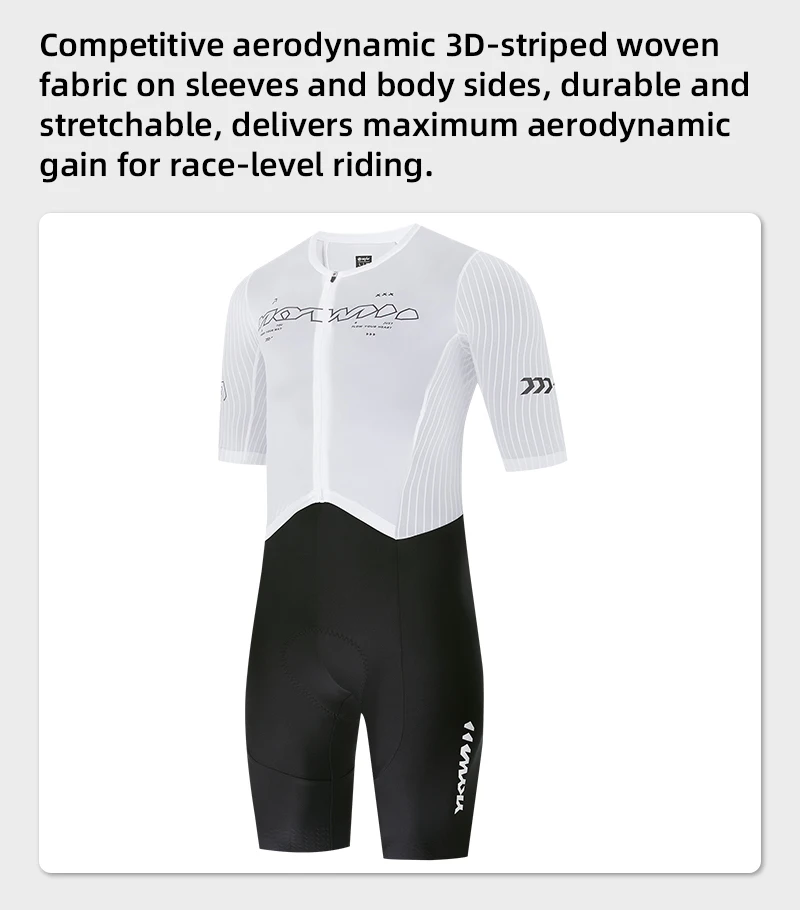 YKYWBIKE Einteiliger Radsport-Skinsuit Italien 200kg/m³ Elastische Interface-Polster Aerodynamisches Rennrad-Set Fahrradbekleidung – Detail 4