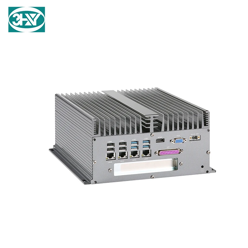 Compact  Embedded Fanless i7-6700HQ  BOX PC Industrial Computer 4LAN 6COM 10USB With PCI expansion slot