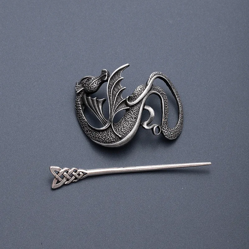 المتفجرة الرجعية فايكنغ الذئب القمر دبوس الشعر الشمال القوطية البوهيمي النرويجية نمط شخصية مجموعة إكسسوارات الشعر الموضة