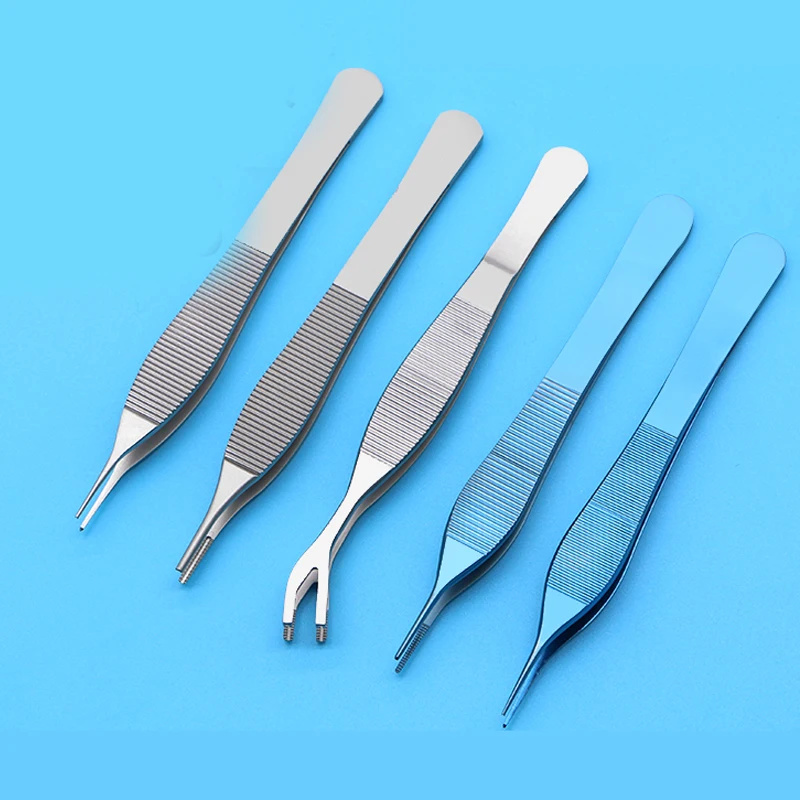 Big belly plastic forceps ophthalmological equipment beauty tweezers double eyelid cartilage pliers with teeth and hook