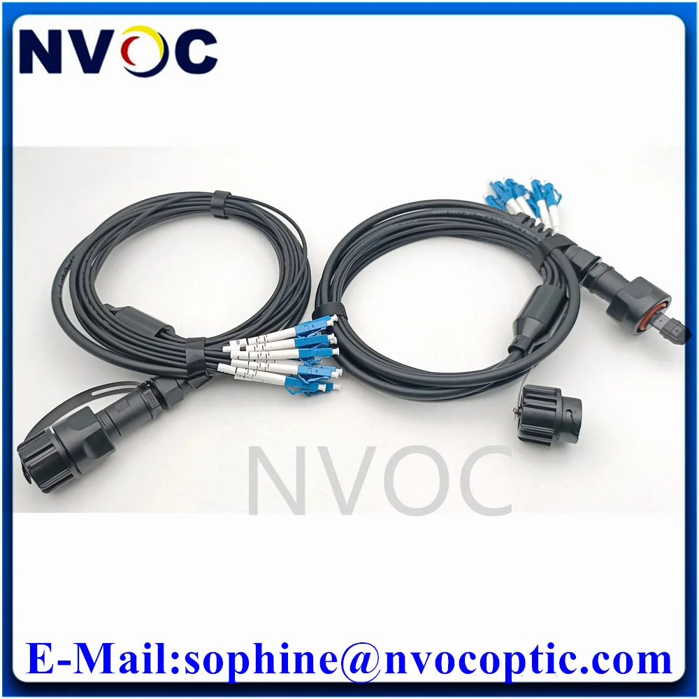 2PCS/Lots 12C SM G657A1,6.0mm 1M ODVA-MPOUPC Male/Female to LCUPC Patch Cord Compatible with TE,50cm 3.0mm LSZH Black Cable