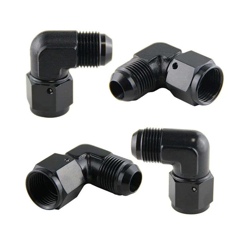 4PCS AN10 Female to 10AN Male 90 Degree Flare Swivel Hose Fitting Adapter